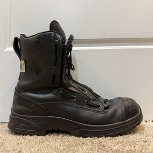 HAIX Airpower XR 2 Boots Mens Size 10.5 W Black Leather Zip Waterproof Work